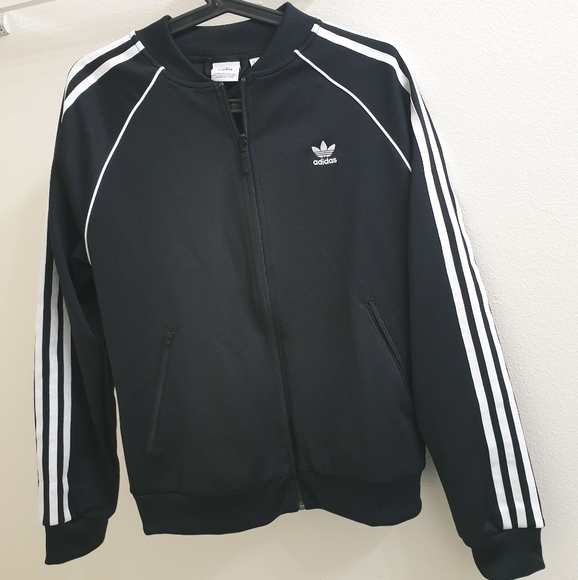 adidas black and white track jacket
